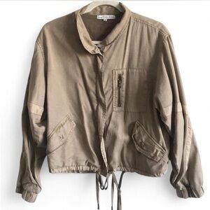 Lightweight Khaki Utility Bomber Jacket